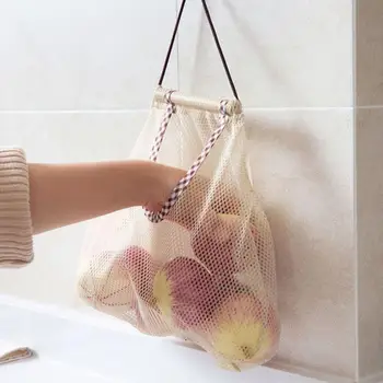 

Hangable storage bag net bag Vegetable Storage Net Bag Eco Friendly Onion Storage Grocery Store Bag For Kitchen Organizer