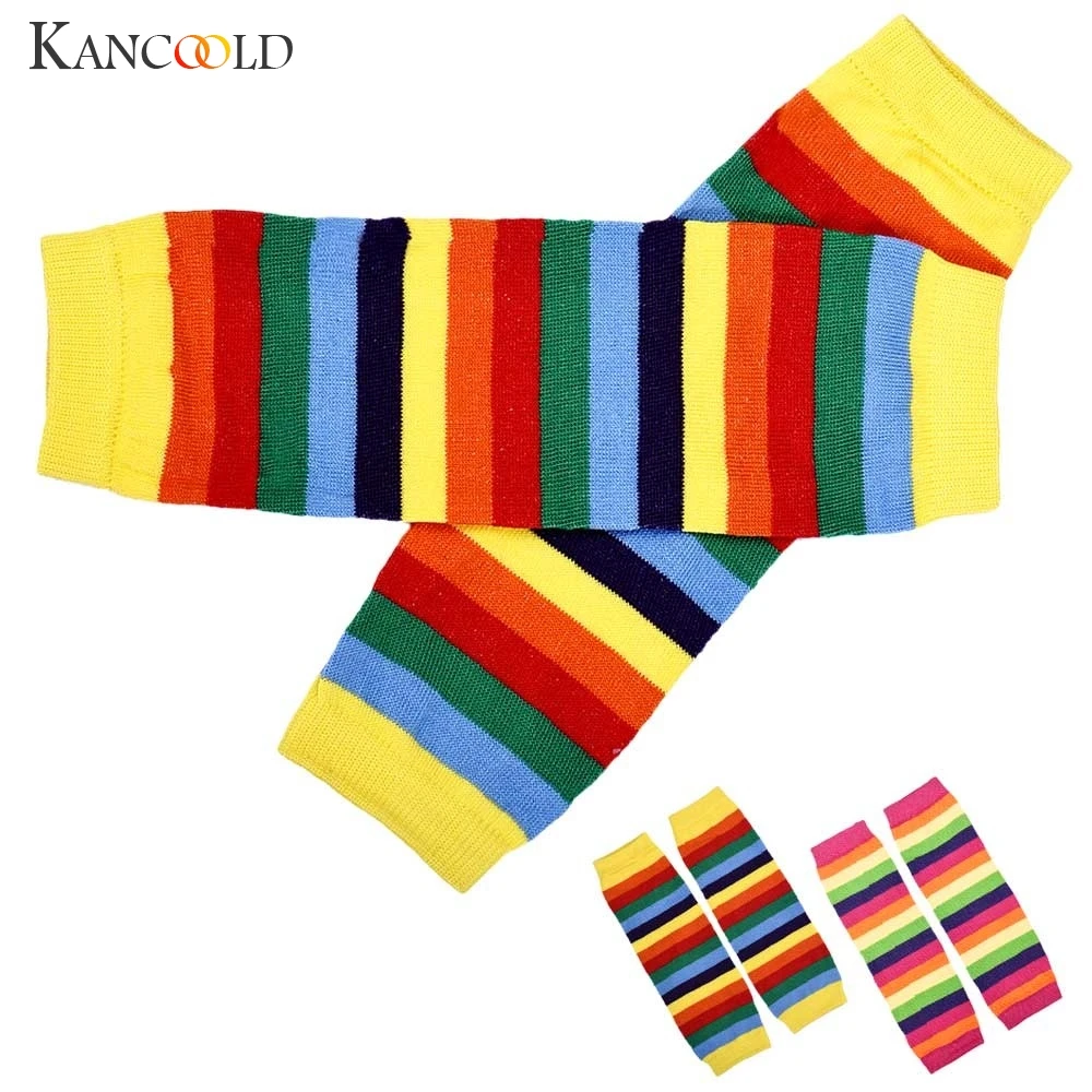 KANCOOLD новинка 2019 женские носки 1 пара длинные хлопковые в радужную полоску модные