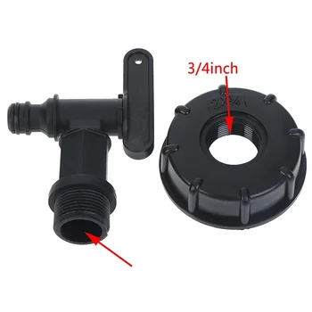 

1000L IBC 3/4" Water Tank Hose Garden Adapter Fittings With Switch Connector