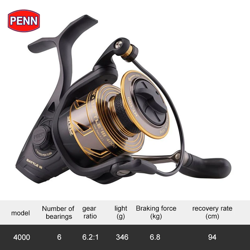 penn BATTLE III BTL III 6000HS 8000 full metal spinning fishing