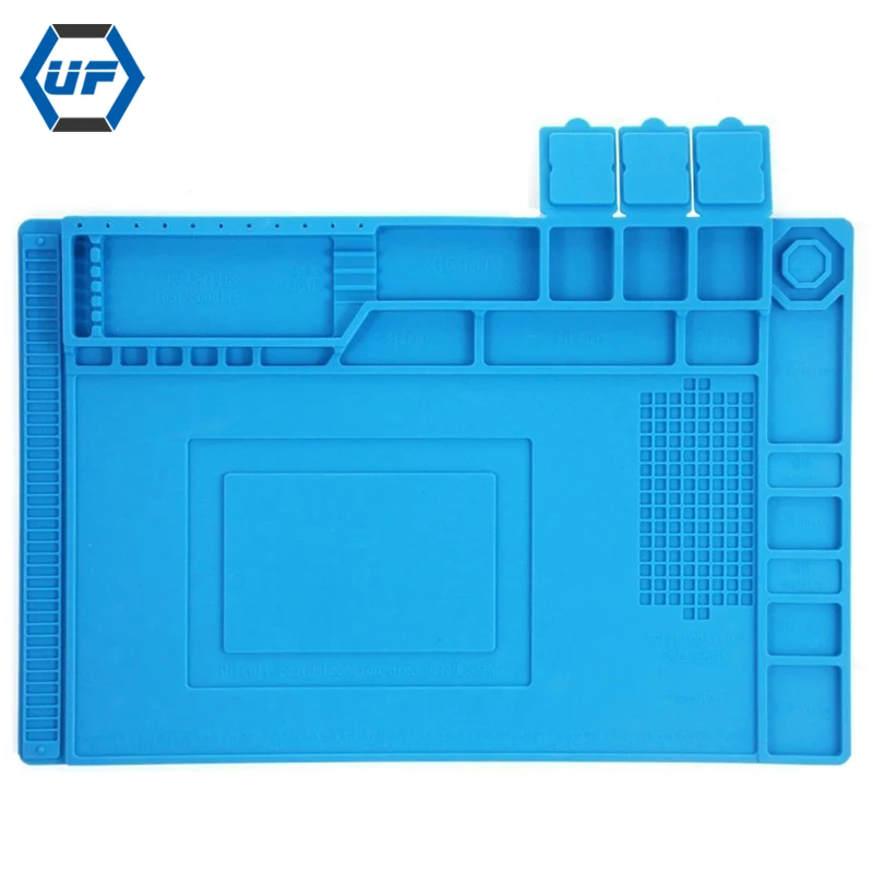 Almohadilla de silicona magnética, aislamiento térmico, reparación resistente a altas temperaturas, banco de trabajo, mesa de soldadura de hierro, estera antiincrustante