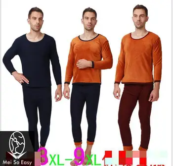 

new arrival men winter wholesale manufacturers super large 9XL undewear velvet cotton loose thick Johns plus size XL-9XL