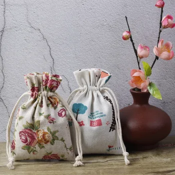 

Printed Sack Drawstring Drawstring Top Storage Bag Small Cloth Bag Bag jin nang dai Bag Mini Jewelry Bag 10X14