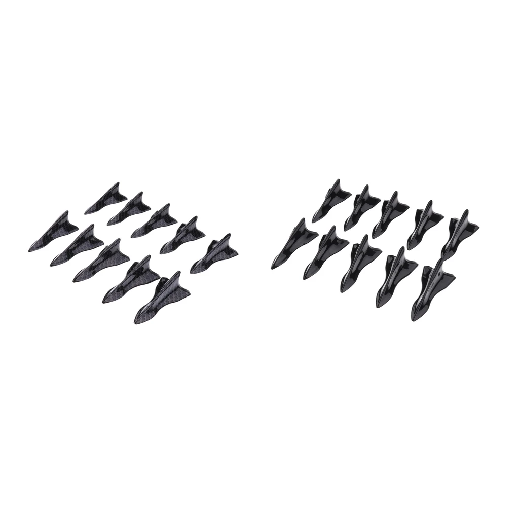 20 Pieces Auto Roof Vortex Shark Generator Fin Spoiler Wing Carbon Model + Black