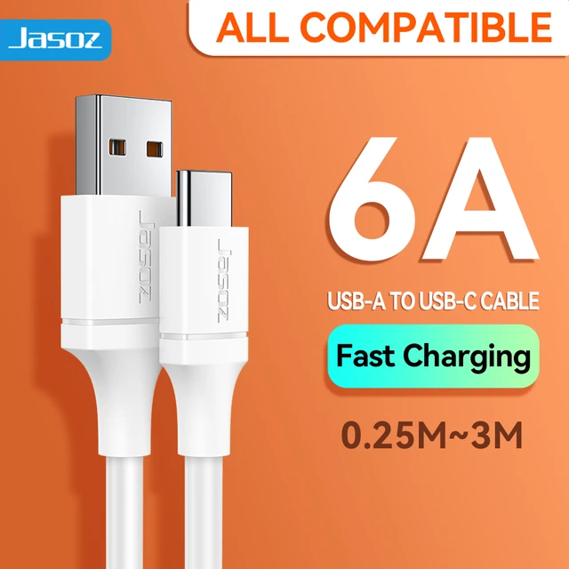 Comprar Cable USB tipo C 6A 66W SCP para Huawei Mate 40 Pro 5A Cable  cargador USB C de carga rápida Cable de datos para Xiaomi Samsung OPPO 1/2/ 3M