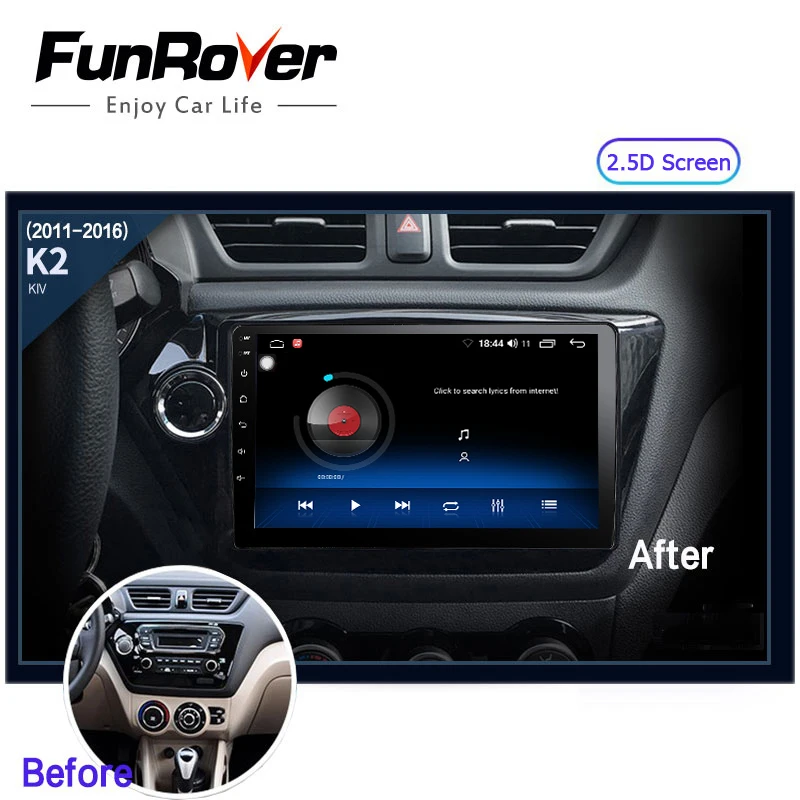 Funrover 2.5D IPS android 10 0 автомобильный dvd для kia Rio k2 2010 2011 2012 2013 2014 2015 2016 gps навигация