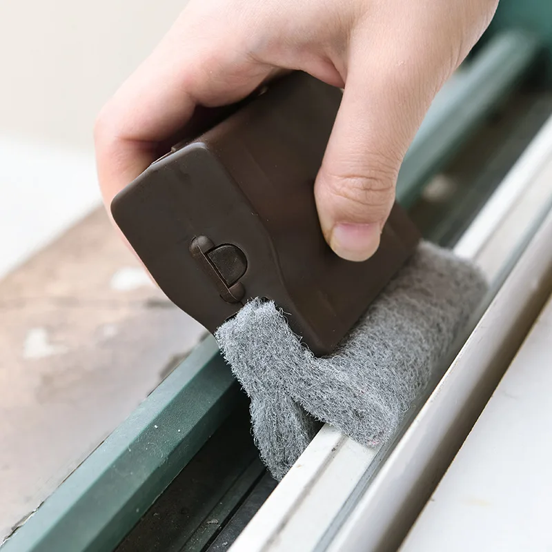 Nuevo multifuncional ventana cepillo de limpieza de surcos cepillo de limpieza de ventanas limpiador rieles ventana cepillo creativo del Groove cepillo