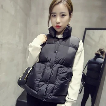 

Plus Size XL Female Outwear Brand Vest Coat Autumn Winter Women Cotton Vest White Duck Down Soft Warm Waistcoat