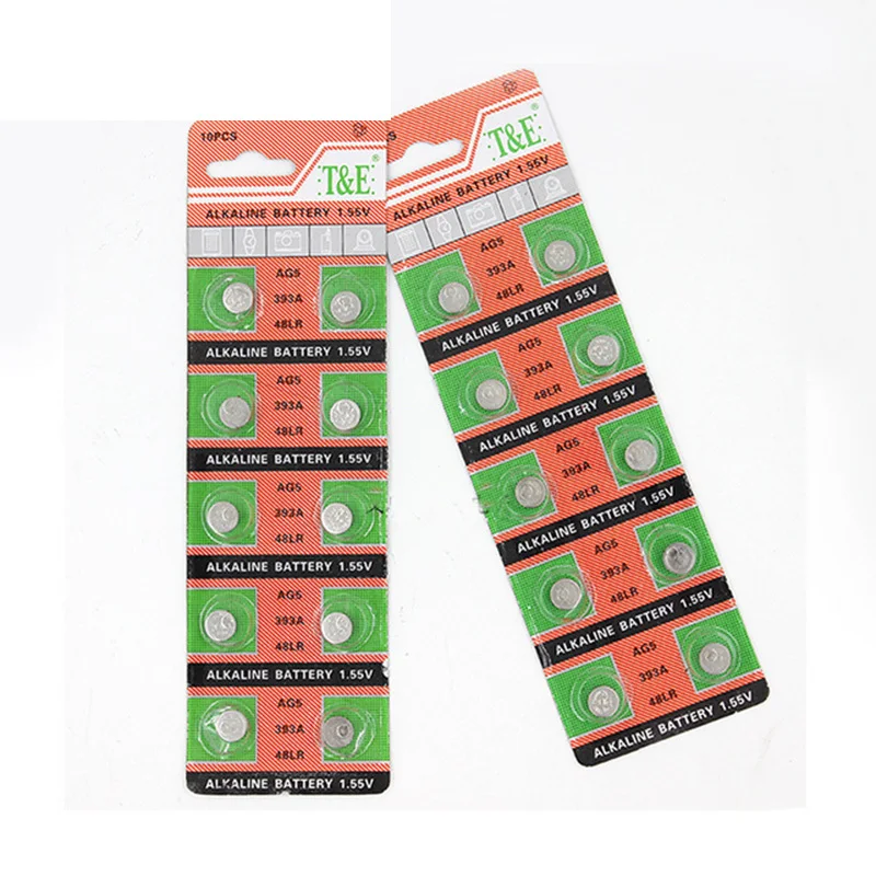 20 шт./упак. LR754 393 AG5 Кнопка Батарея SR754 193 ячейки щелочные ...