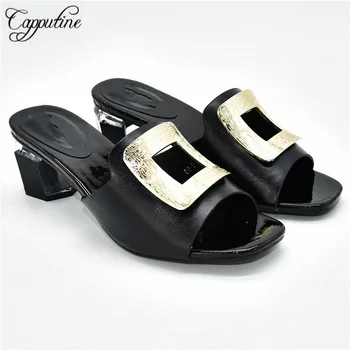 

Wholesale price black African party high heel pump shoes 88-2, heel height 6cm