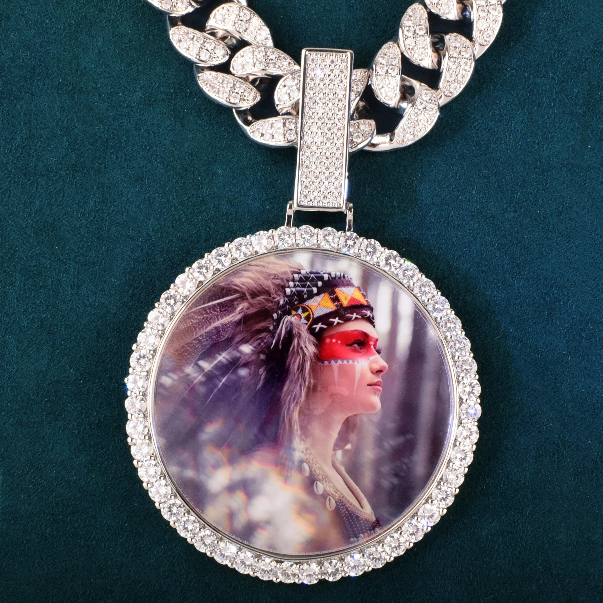 Big Round Shape Custom Photo Pendant Make Memory Picture Hip