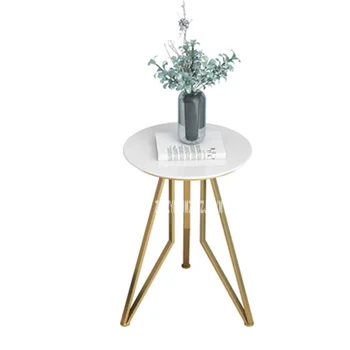 

JM001 Nordic Iron Art Marble Side Table Sofa Corner Coffee Table Living Room Golden Coffee Table Creative Small Round Table