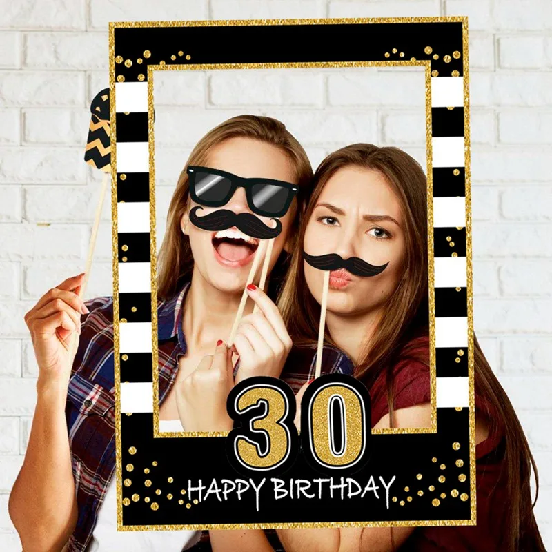 PATIMATE 30th 40th 50th фотобудка реквизит с днем рождения фоторамка для дня рождения Декор для вечеринки взрослые принадлежности для юбилейной вечеринки