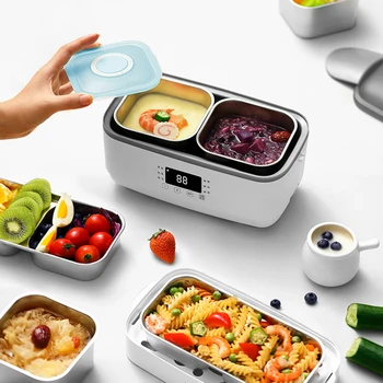 

Electric Lunch Box Insulated Bento Box Timed Heating Food Container Stainless Lunch Box Portable Office Worker Cooking Case