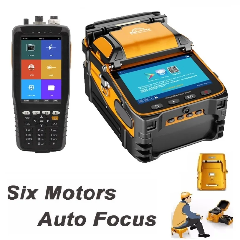 AI-9 FTTH Fiber Optic Splicing Machine Optical Fusion Splicer OTDR With Power Meter OPM VFL Light Source TM290 | Мобильные телефоны