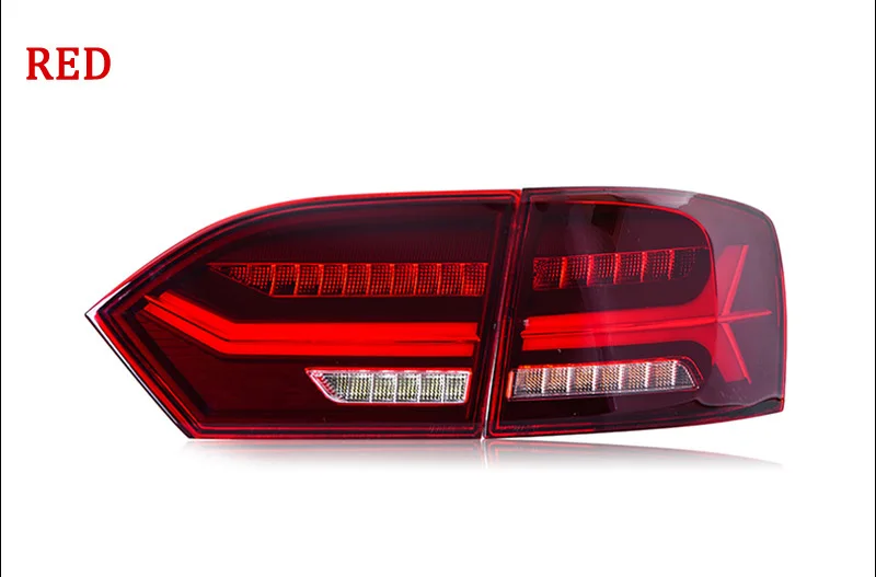 Автомобильный светодиодный задний фонарь для Volkswagen Jetta MK6 2012 2013 задний противотуманный фонарь+ стоп-сигнал+ обратный+ Динамический сигнал поворота - Цвет: red