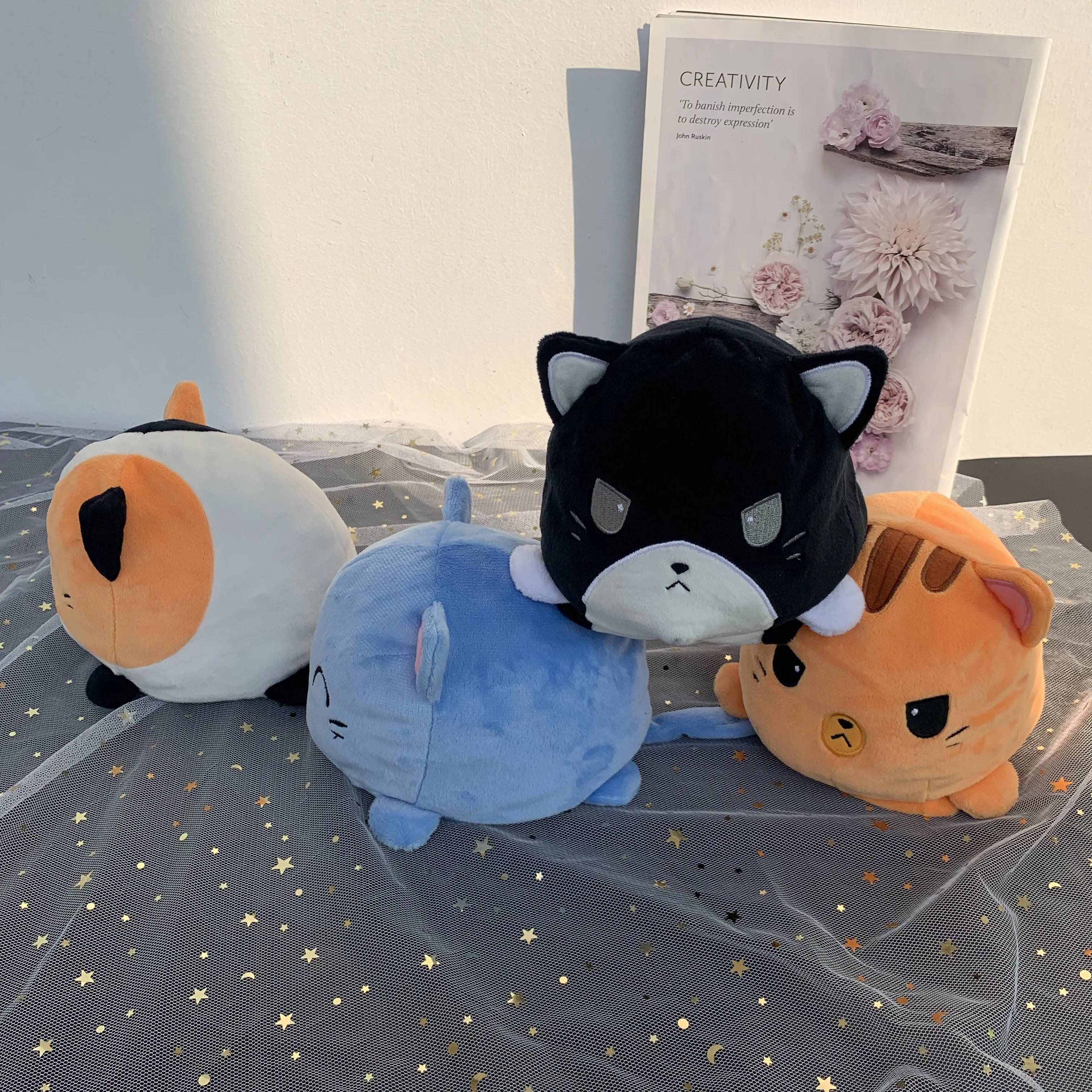 

Reversible Flip Cat Gato Plush Stuffed Doll Soft Simulation Plush Toy Color Chapter Plush Doll Filled Plush toy