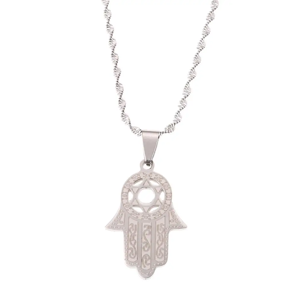 Серебряный цвет гексаграмма кулон ожерелье Magen David Израиль Judaica украшения с