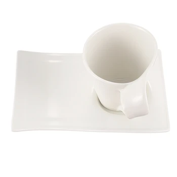 

New-Creative Wave Ceramic Fancy Coffee Cup and Saucer Set European Small Luxury Couple 200 Ml Coffee Cup