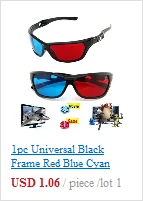 1pc Universal Black Frame Red Blue Cyan Anaglyph 3D Glasses 0.2mm For Movie Game DVD