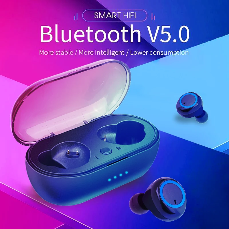 Мини стерео HiFi музыкальные наушники-вкладыши TWS с Голос басом сообщение с зарядным устройством Bluetooth 5,0 бинауральные Шум снижение смарт телефон