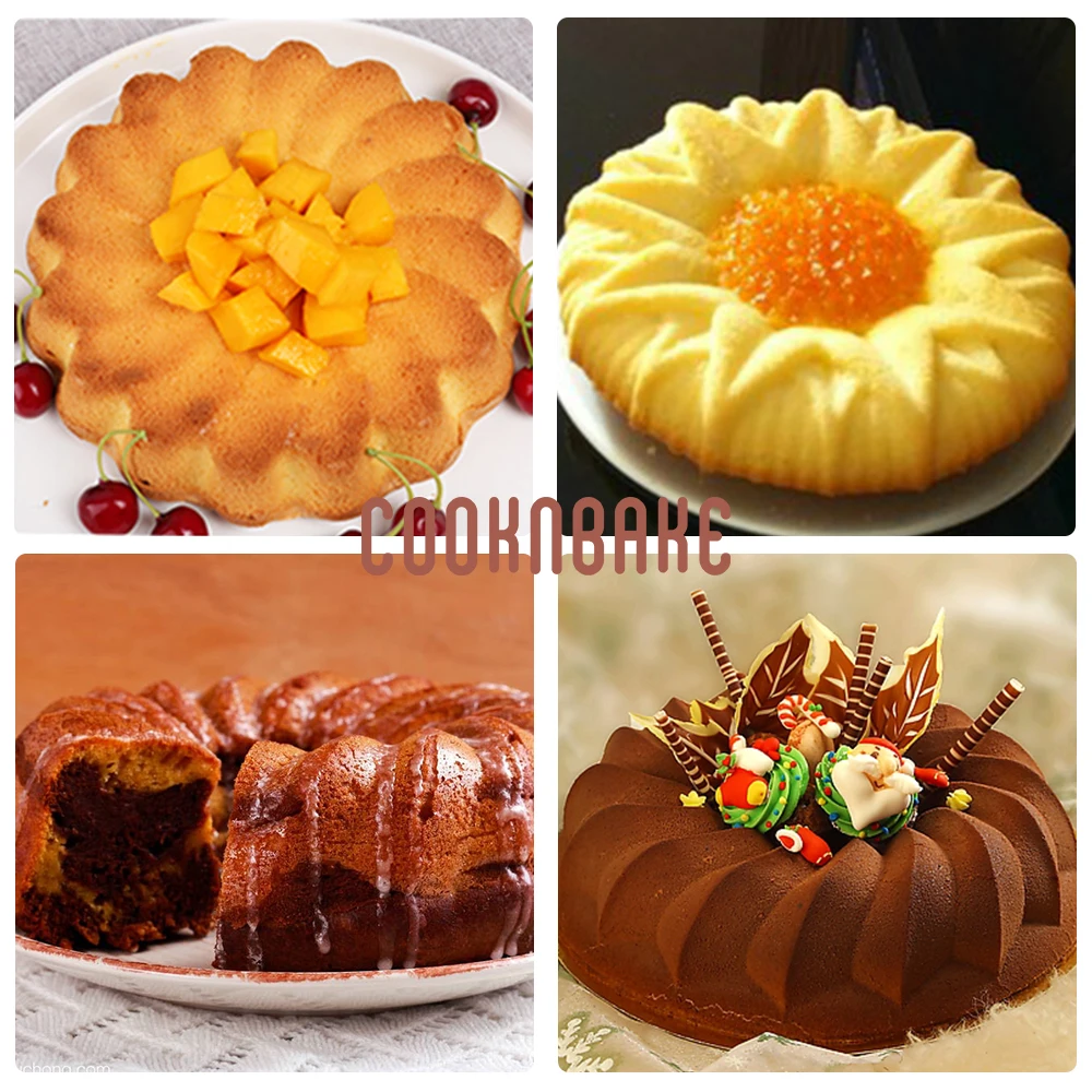 COOKNBAKE силиконовая форма для большой торт 3 шт./компл. круглых тортов печенья Форма для выпекания 3D большой цветок хлеб Пицца Пан DIY день рождения