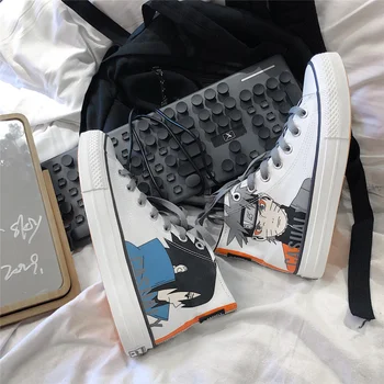 

Anime NARUTO Cosplay Fashion Casual Graffiti High help shoes Cos Uzumaki Naruto Personality Hip Hop Student Shoes