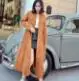 Liva girl Женский Осенний длинный плащ с длинными рукавами женский кардиган с карманами Прямая рубашка ветровка пальто - Color: Golden yellow