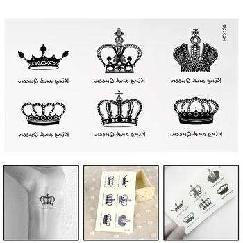 

1Pcs NEW Temporary Tattoo Sticker Waterproof Decals Fake Tatoo Art Taty Crown English Words Pattern Tattoo Sticker Hot Sale
