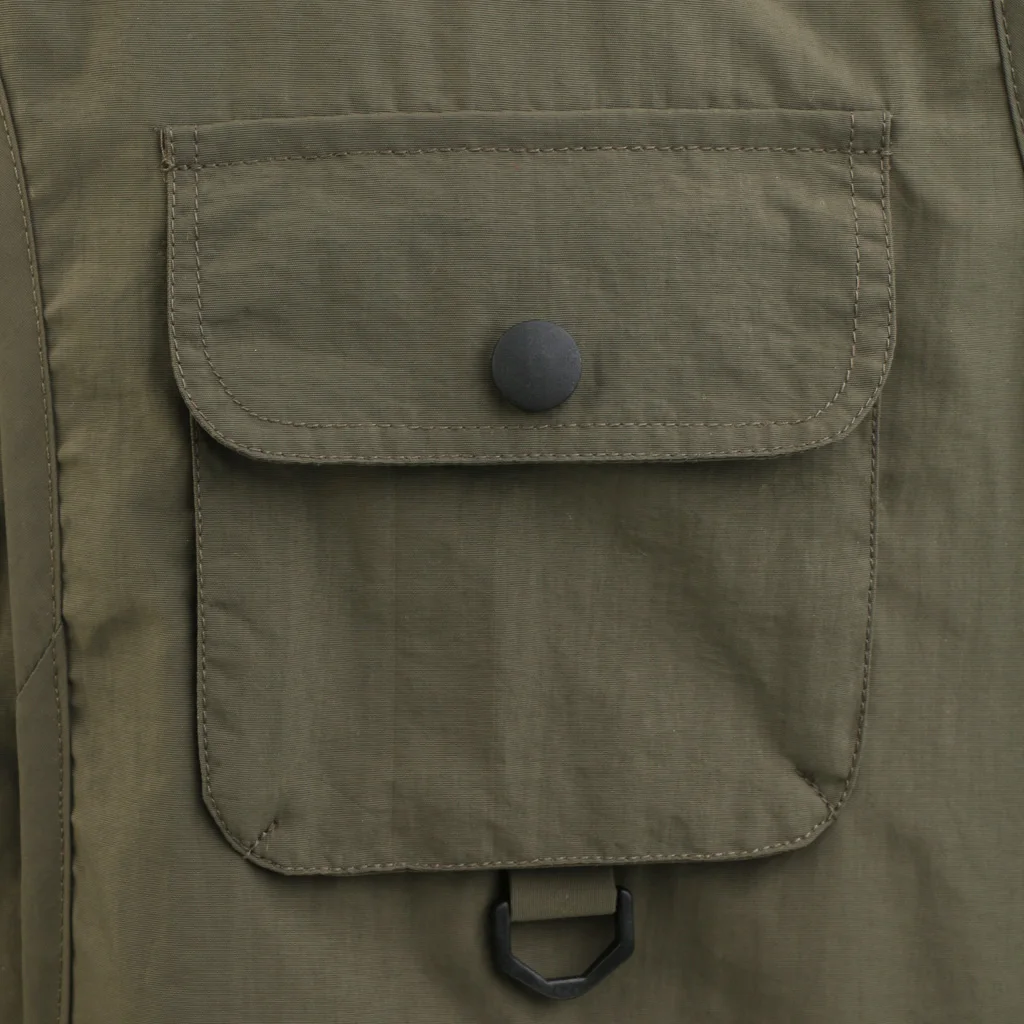 Multi-Pocket Breathable Mesh Vest Detachable Hat Life-Saving Fishing Vest for Fishing Hunting Photography 