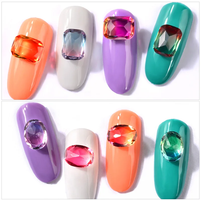 Nail Rhinestones Glass Drills Blinking Colorful Drills Mixed Irregular Shaped Jewelry 3D Nail Decorations Nail Art Accessories