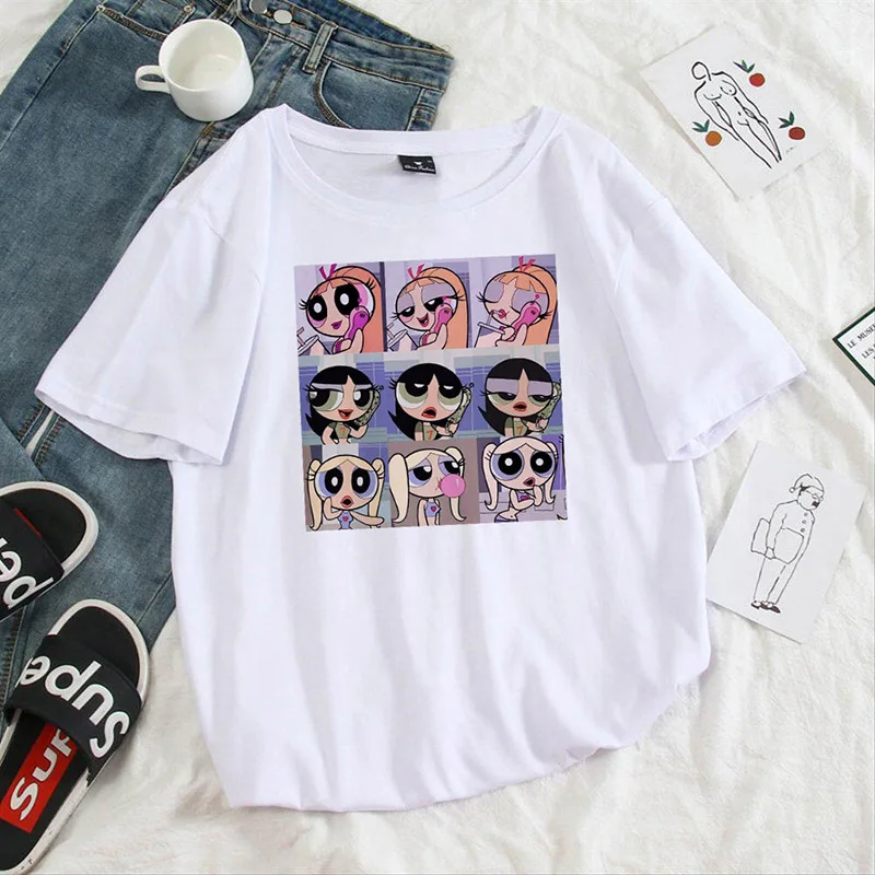 Harajuku Women T-shirts New 2020 Summer Funny Letter Print Hip Hop Loose T-shirt Girls Student Streetwear Casual Lady Tops Tees