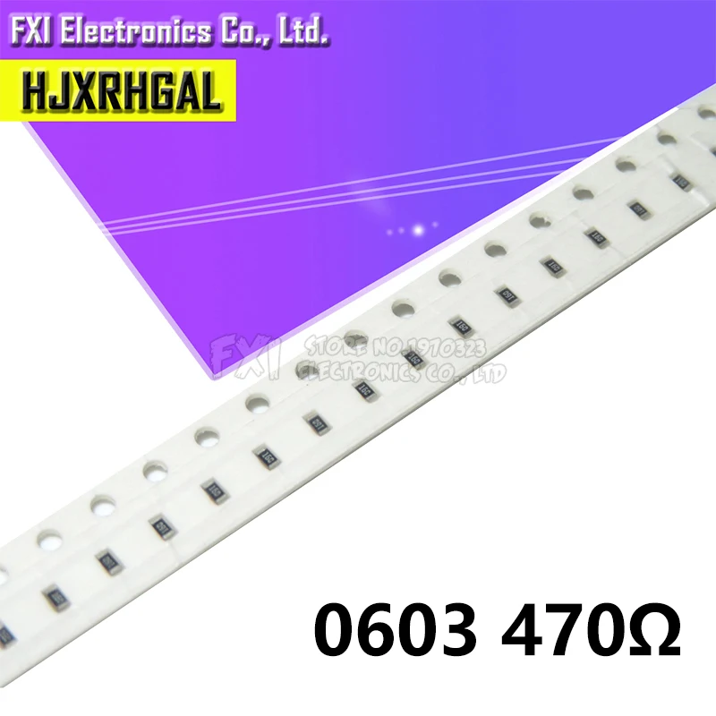 300 pces 0603 470r 0603 chip resistor fixo smd 470 ohm 470r 471 novo ...