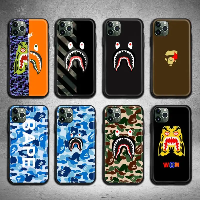 

Bape Shark Phone Case for iphone 12 pro max mini 11 pro XS MAX 8 7 6 6S Plus X 5S SE 2020 XR case