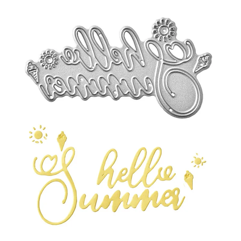

Eastshape Hello Summer Letter Metal Cutting Dies Word Scrapbooking For Making Cards Album Decorative Embossing Crafts Stencils