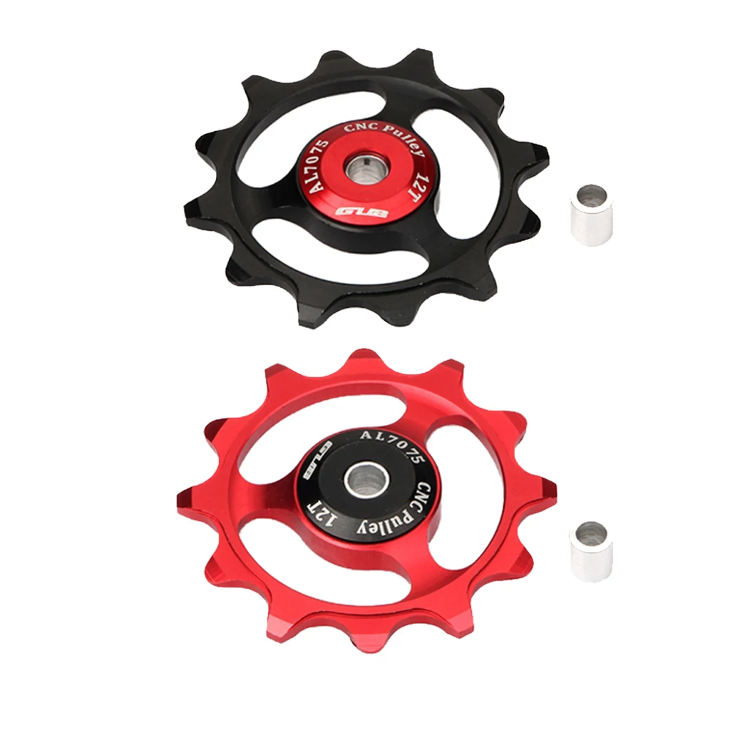 12T Bicycle Bike Bearing Jockey Wheel Pulley Roller Rear Derailleur 7/8/9/10 Speed for 4/5/6mm Spindle Shaft Rollers