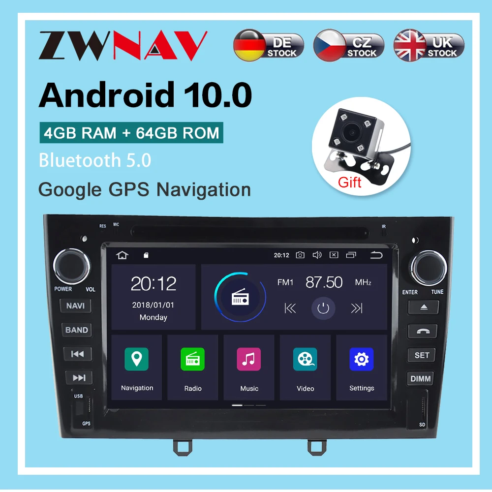 

Android 10.0 4+64G Car Radio GPS Navigation For PEUGEOT 308 2007-2013 / 408 2011-2014 Multimedia Player Radio stereo head unit