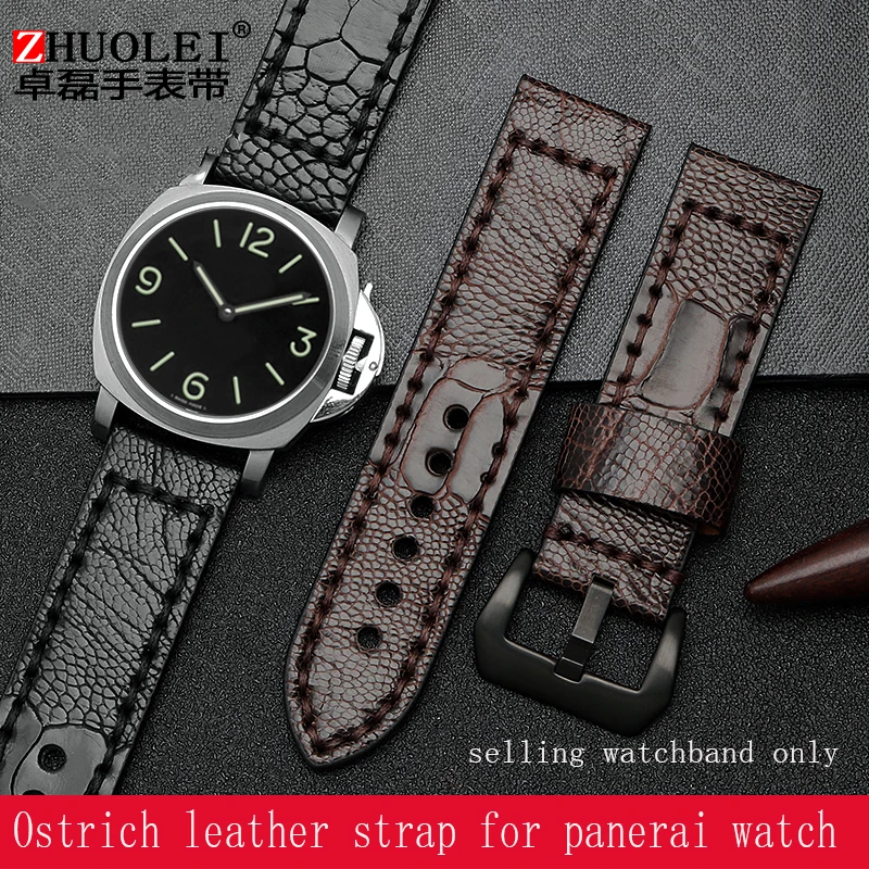 22 мм/24 мм/26 мм страуса часы в виде стопы ремень для panerai PAM111 мужчин кожаный