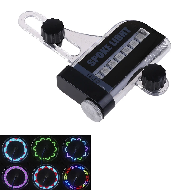 New Two Side 14 LED Motorcycle Cycling Bicycle Bike Spoke Light Bike Wheel Signal Tire Spoke Light 30 Changes Dropshipping