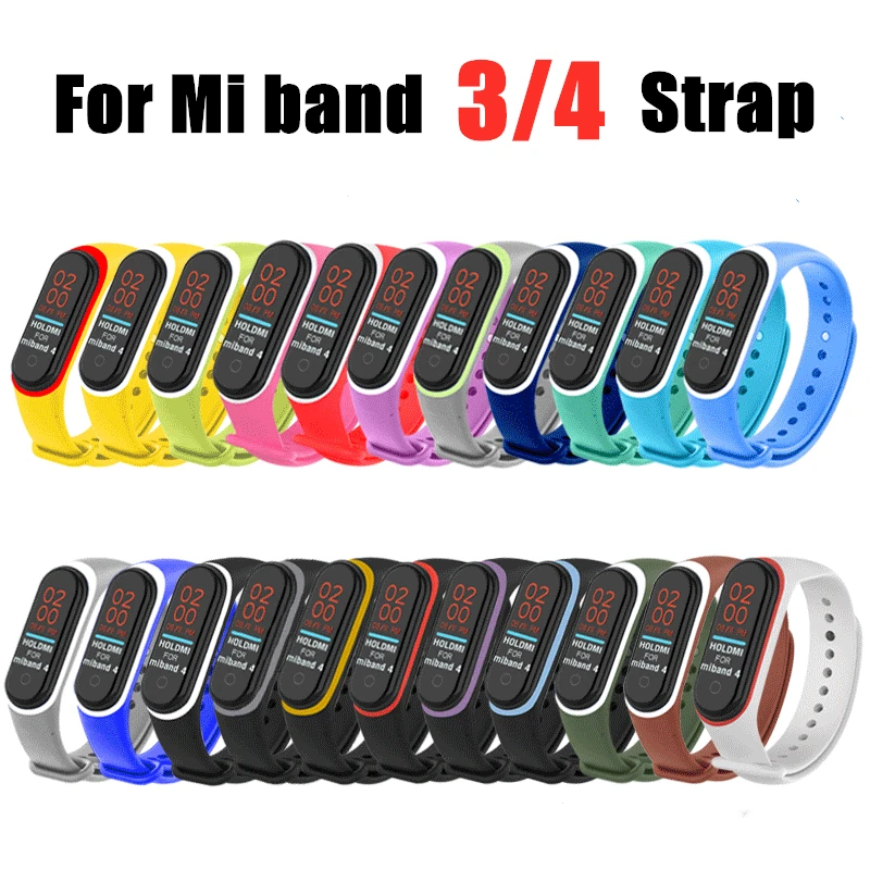 

For Xiaomi Mi Band 4 Strap Silicone Wrist Strap For Xiaomi Mi Band 4 Accessories Bracelet Miband 4 Replacement Dual Color Straps