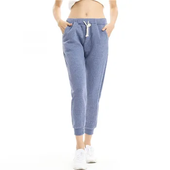 

2020 Autumn Flocking Pants for Women Warm-Keep Clothing Ankle-Length Loose Trousers Ladies Elastic Waist Harem Pants