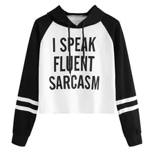 Женский Осенний укороченный топ с капюшоном большого размера,, уличная одежда, повседневный свободный лоскутный женский свитер с буквенным принтом, толстовки с капюшоном sudadera mujer