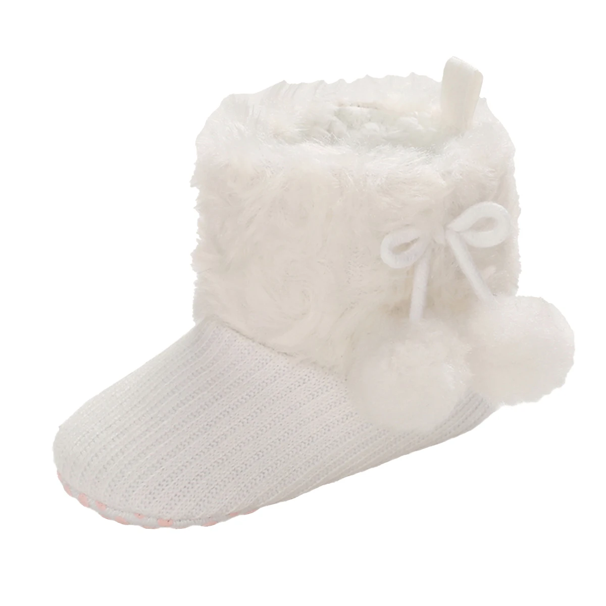 Winter Cute Baby Girl Shoes Snow Boots Solid Color Anti-Slip Prewalker Cotton Boots for Kids, Pink/White/Gray/Black/Brown