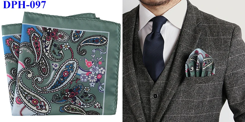 Tailor Smith New Designer Pocket Square Handkerchief Houndstooth Floral Paisley Strip Printing Soft Handkerchief Men Chest Towel