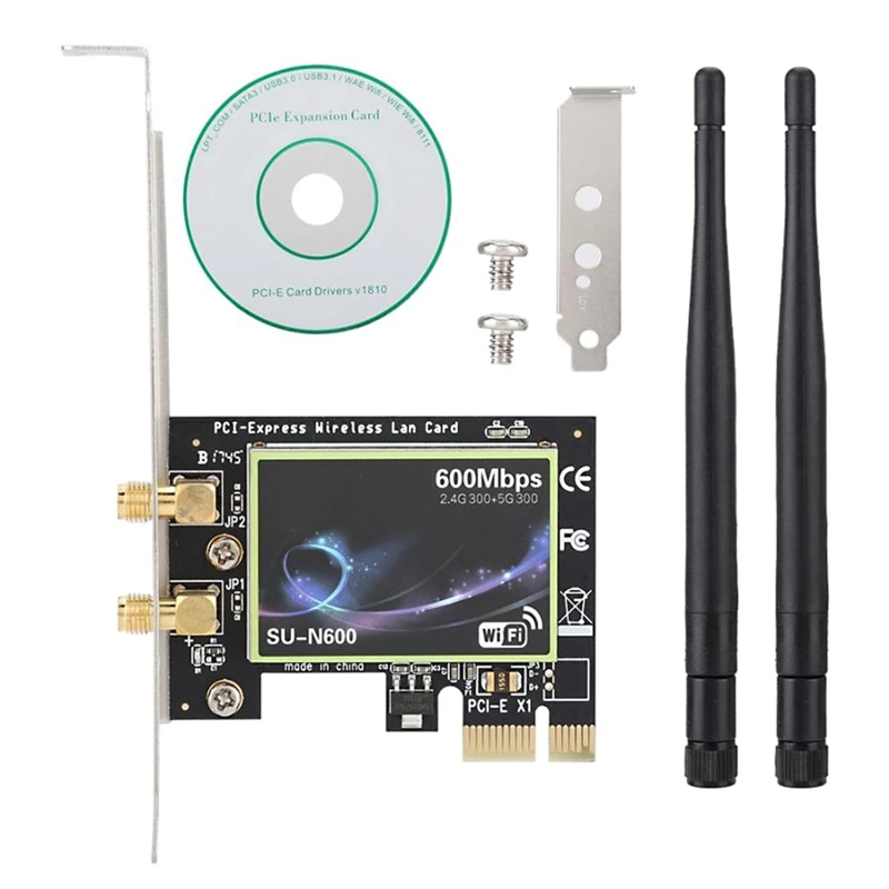 

PCI-E Wireless Network Card Wifi Network Card 2.4G/5G Ethernet Adapter SU-N600 PCI Wireless Express Gigabit Ethernet