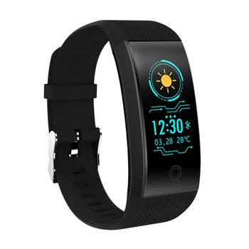 

Qw18 Smart Bracelet Heart Rate Monitor Ip68 Waterproof Color Screen Fitness Tracker Band Bluetooth 4.0 Sports Wristband(Black)