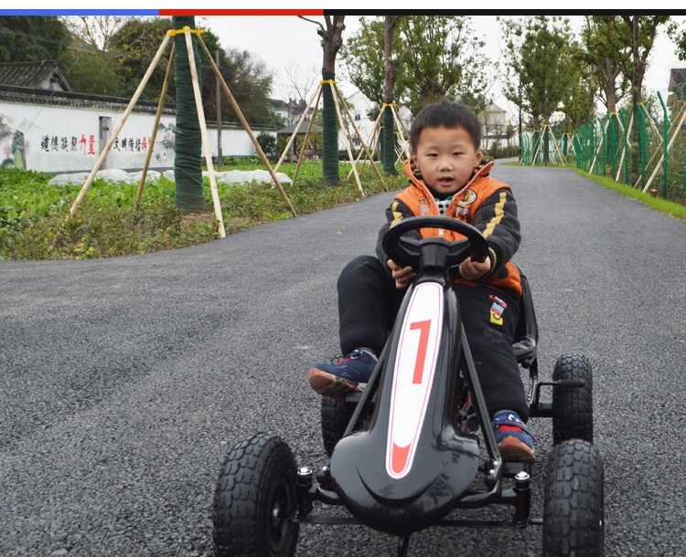 3-10ages 4-х колесных детей Go Kart с резиновыми колесами, Сталь рамка для езды на велосипеде картинг, Детские Go kart с ручным тормозом