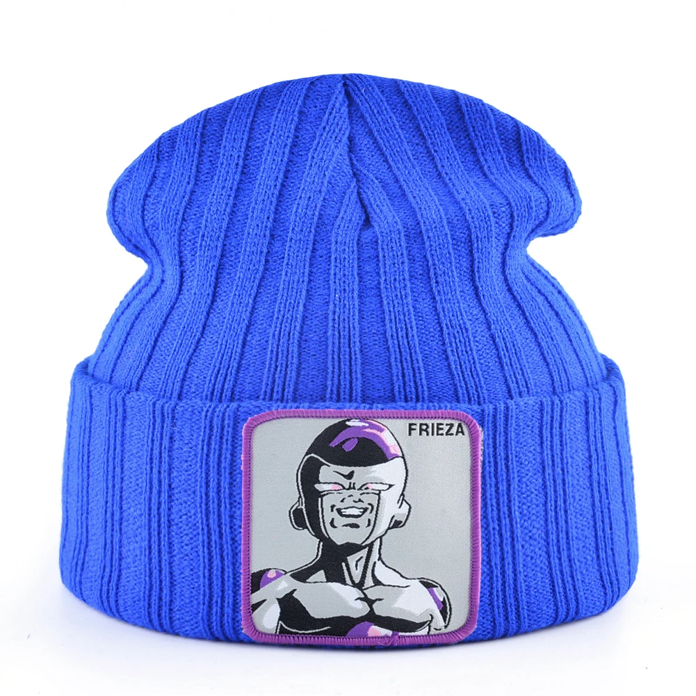 Dragon Ball вышивка зимняя шапка унисекс вязаная круглая шапочка Мужские шапочки Skullies женские Гоку теплые шапки женские Твердые крышки капот