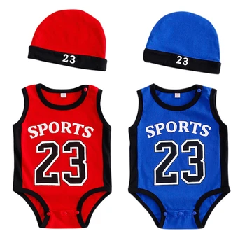 

Newborn Baby Girls Rompers Set Infant Hat Cotton Toddler Boys Clothes Short Sleeve Romper1