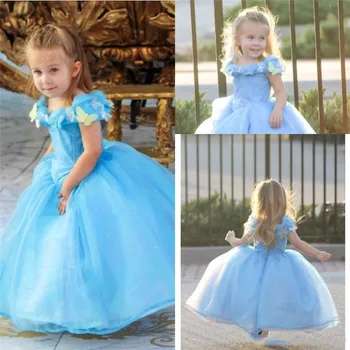 

2019 Lovely Cap Sleeve Girl's Pageant Dresses Deluxe Cinderella Dress Cosplay Costume Party Dress Princess Dress